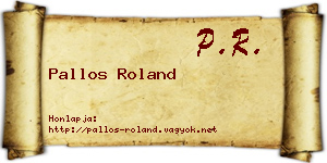 Pallos Roland névjegykártya